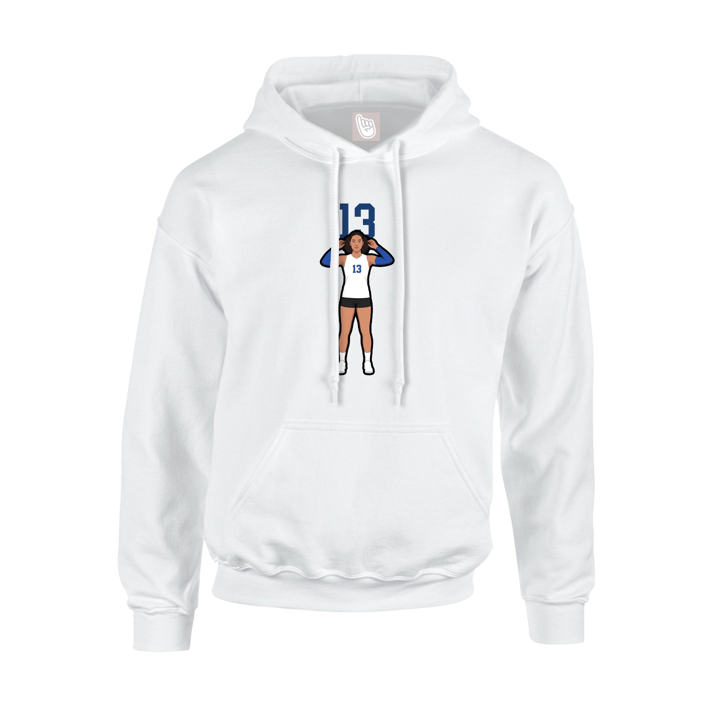 Youth Hoodie — Number Top in White