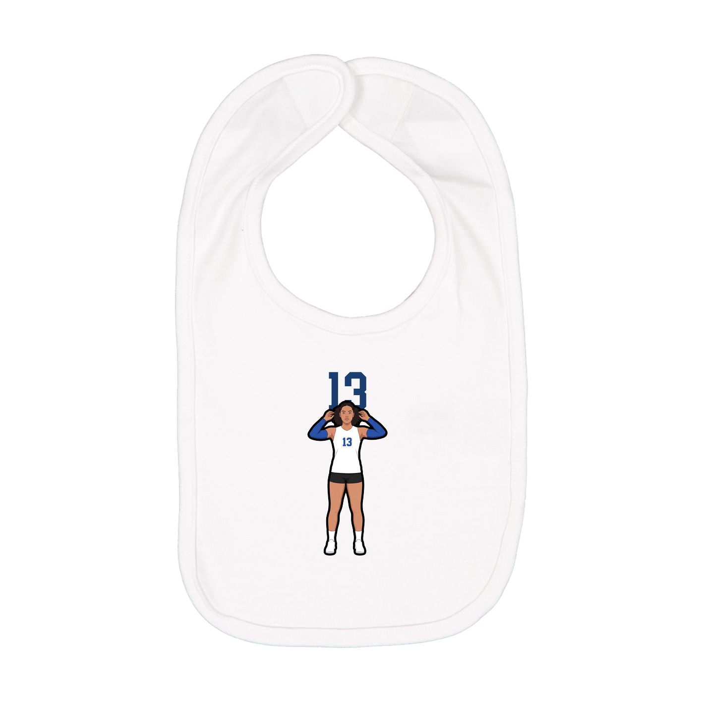 Infant Bib — Number Top in White