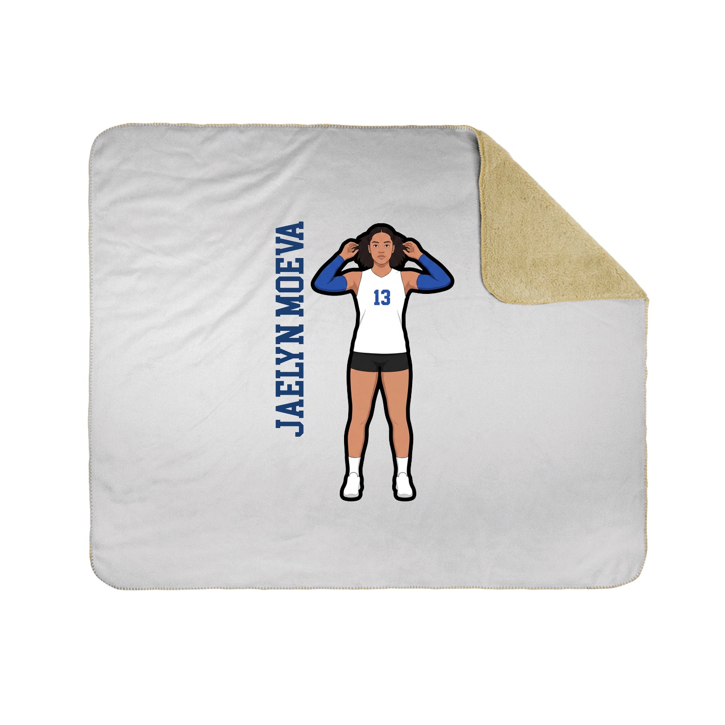 Throw Blanket — Name Vertical in White