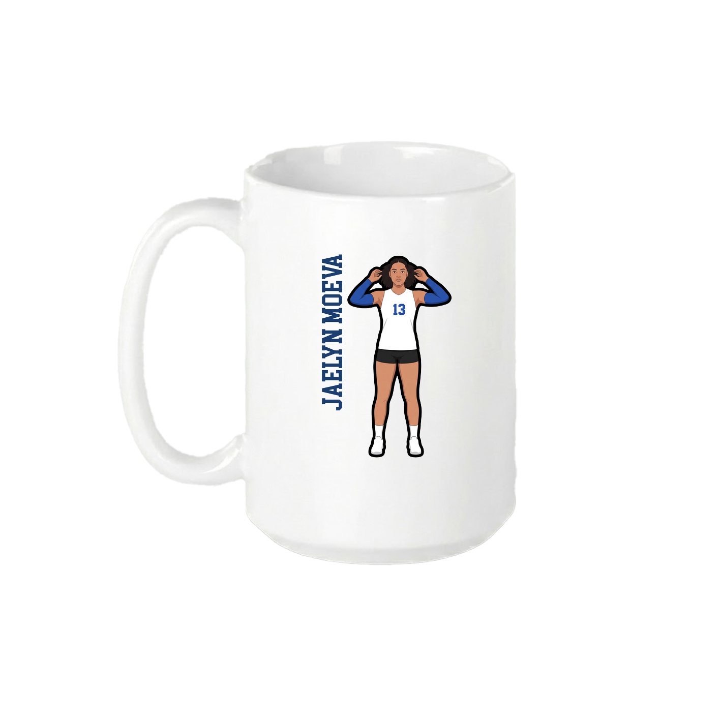 15oz Coffee Mug — Name Vertical in White