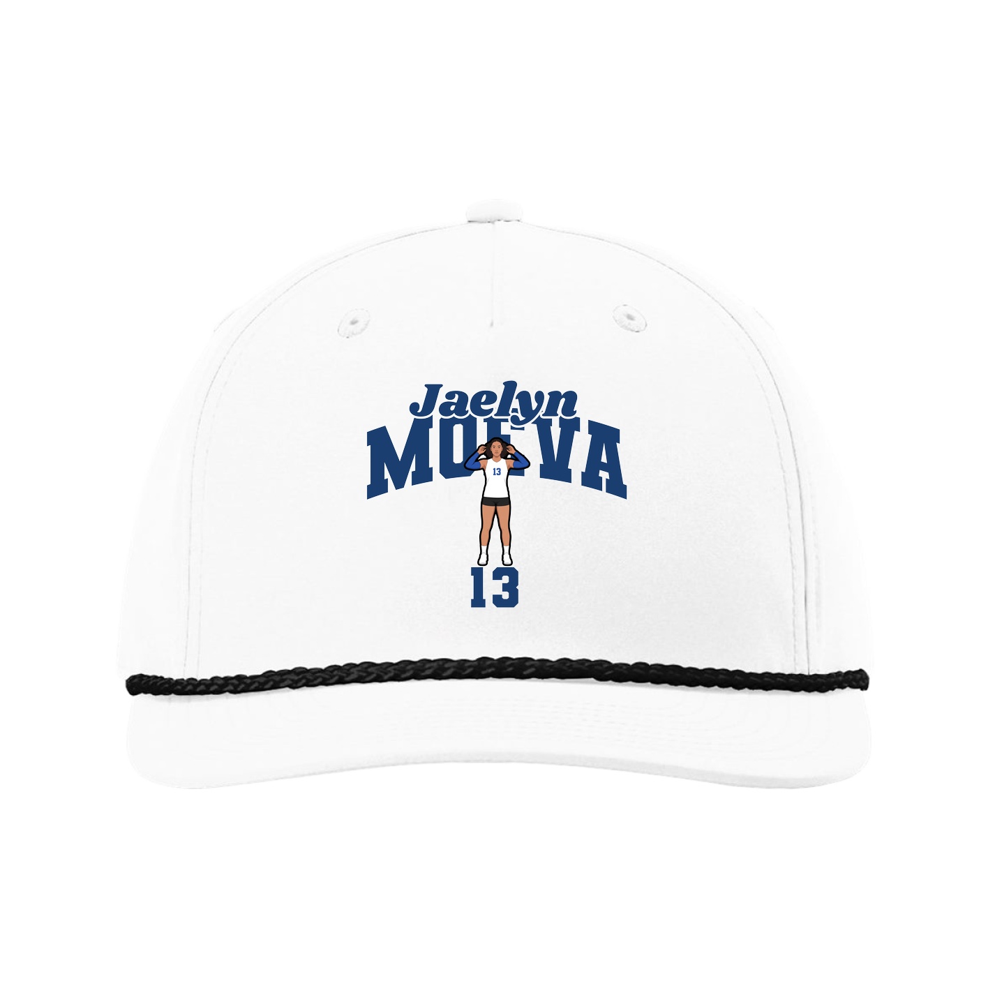 Five-Panel Classic Rope Cap — Signature Arch in White
