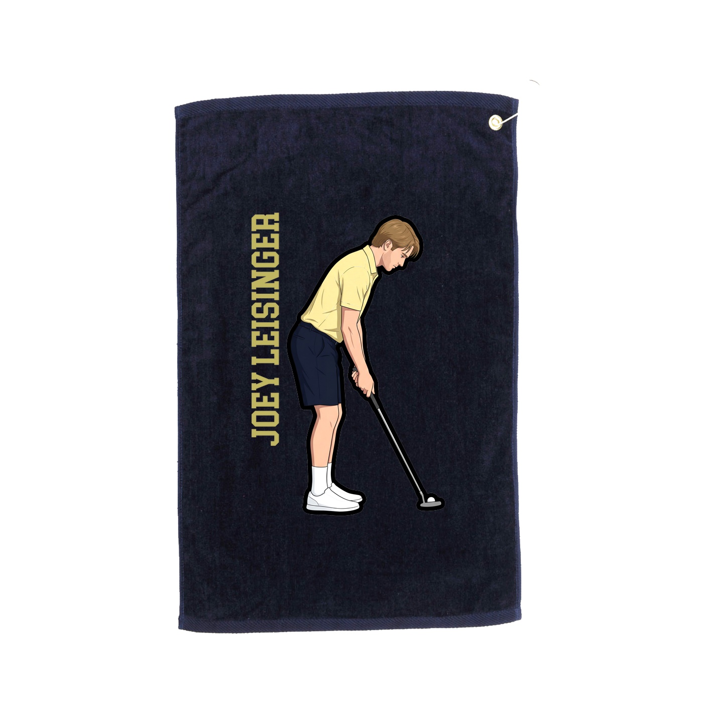Golf Towel — Name Vertical in Navy
