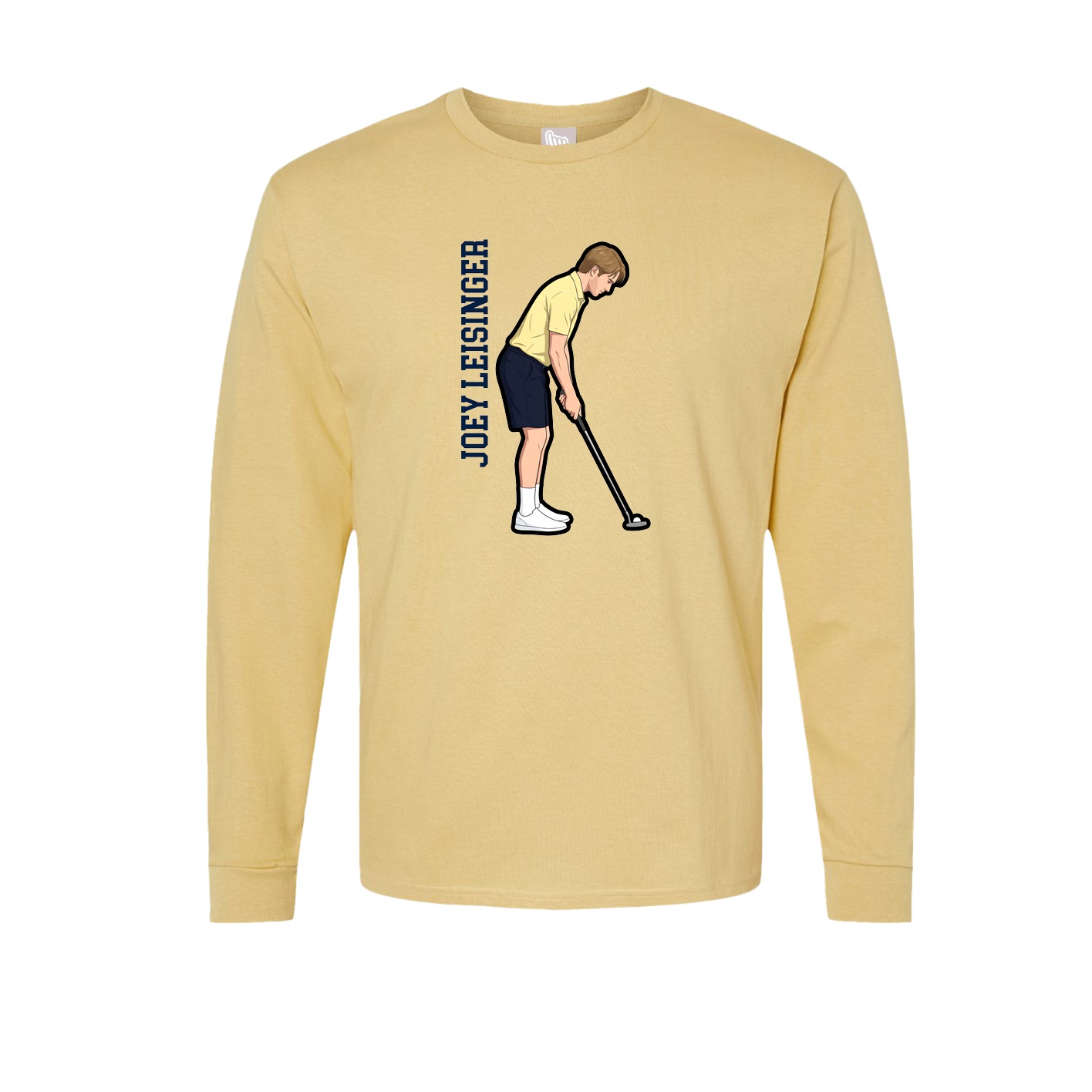 Long Sleeve Tee — Name Vertical in Vegas Gold
