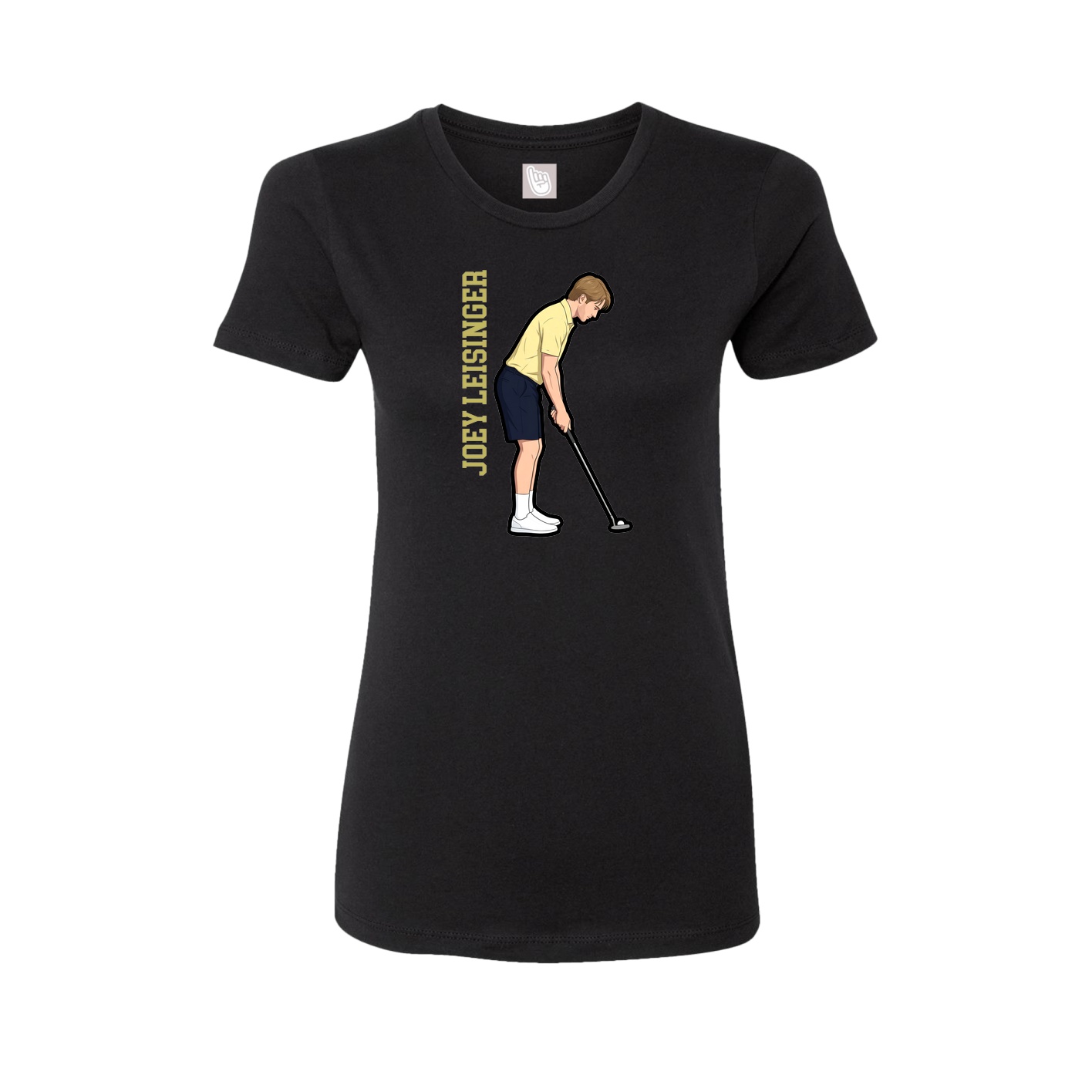 Fitted Women's Tee — Name Vertical in Black