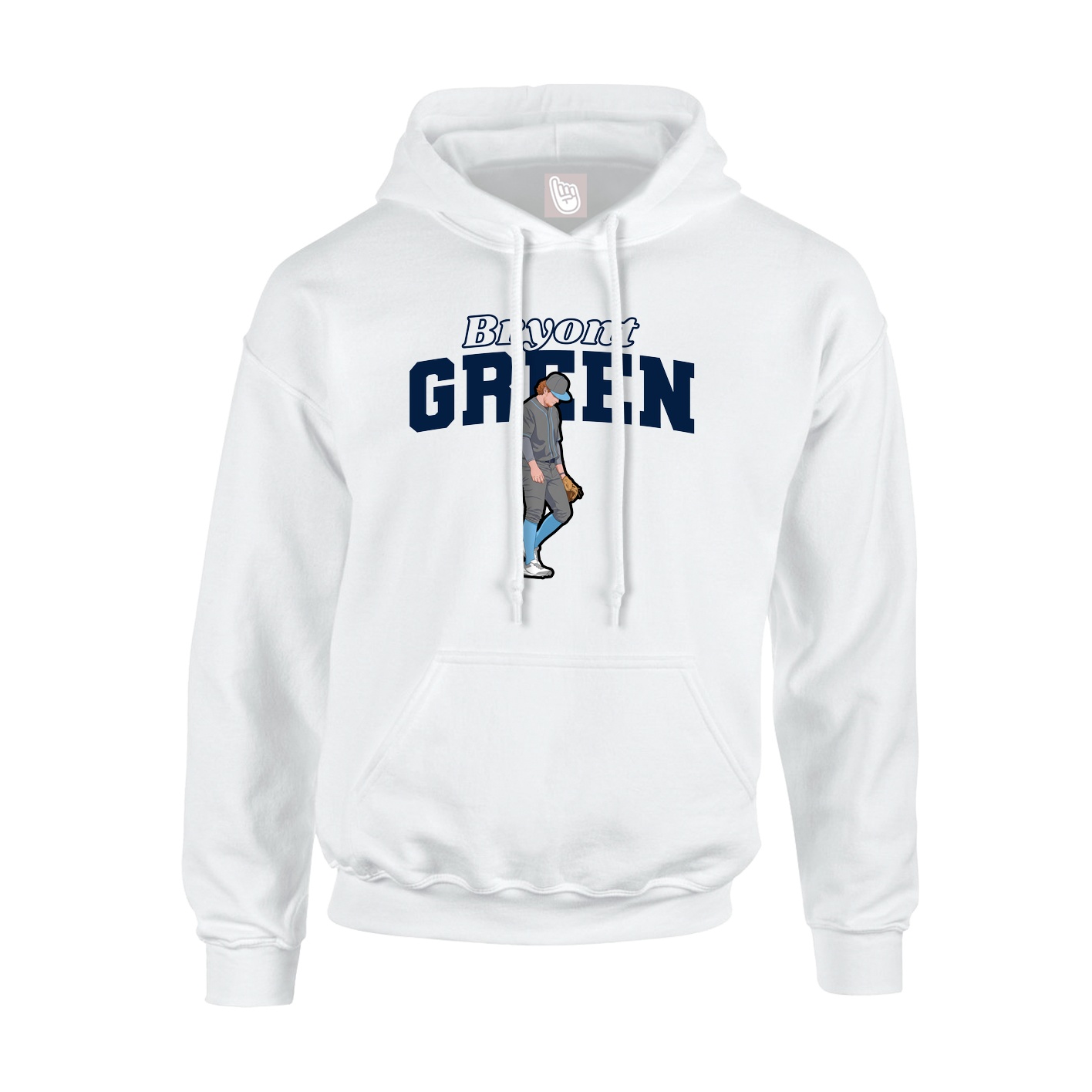 Youth Hoodie — Name Arch in White