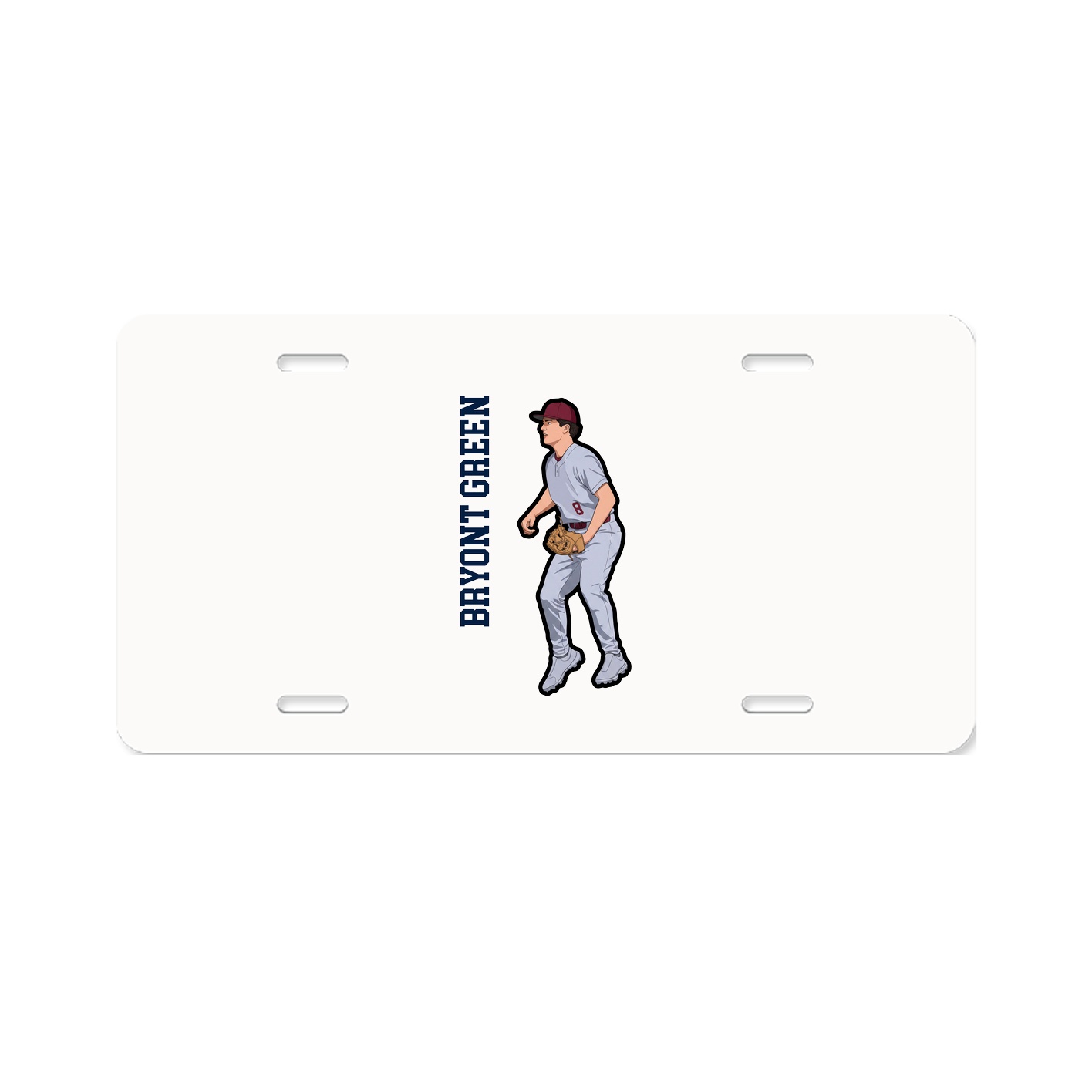 License Plate — Name Vertical in Classic