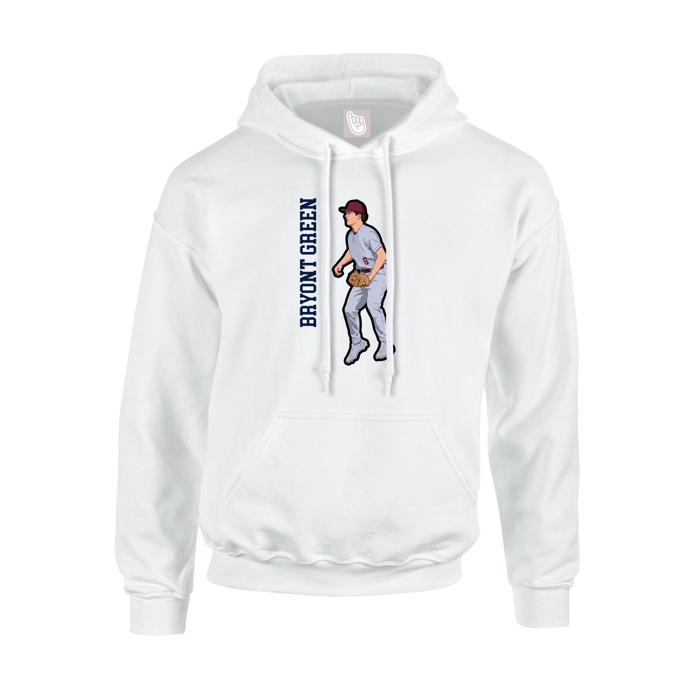 Hoodie — Name Vertical in White