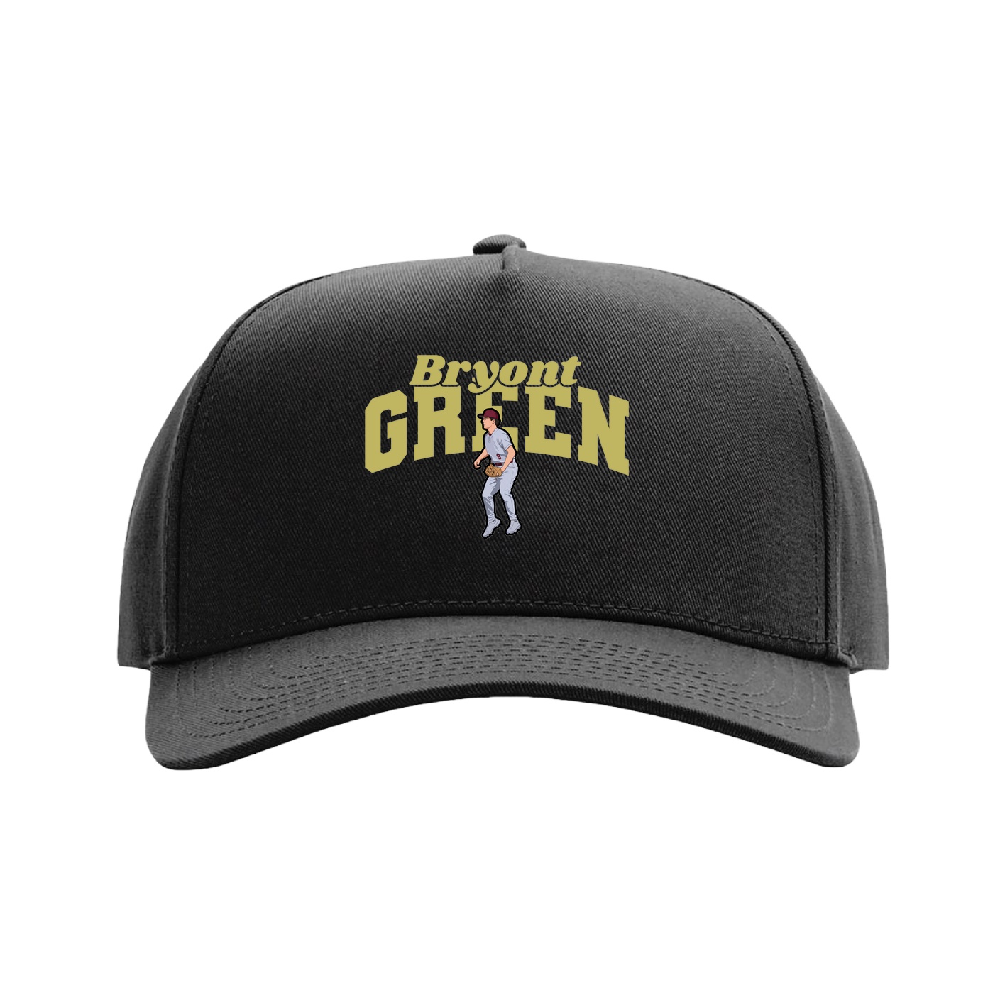 Full Fabric Five-Panel Champ Cap — Signature Arch in Black