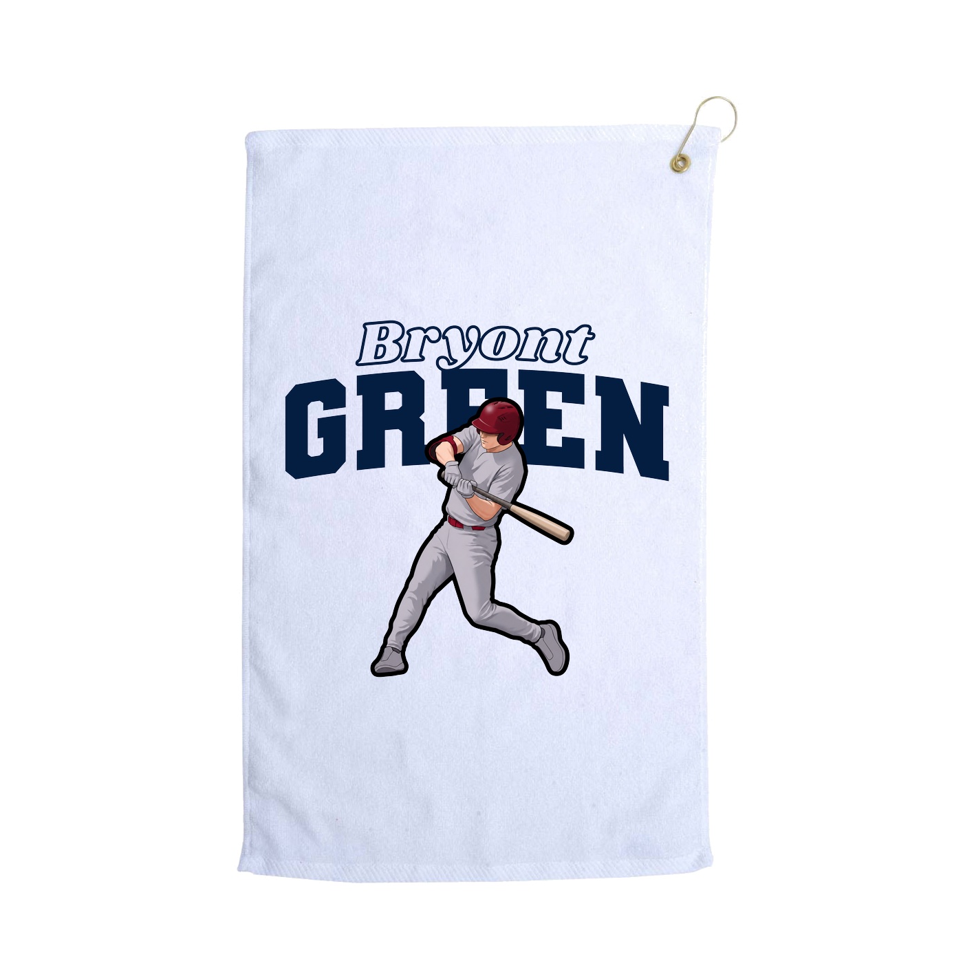 Golf Towel — Name Arch in White