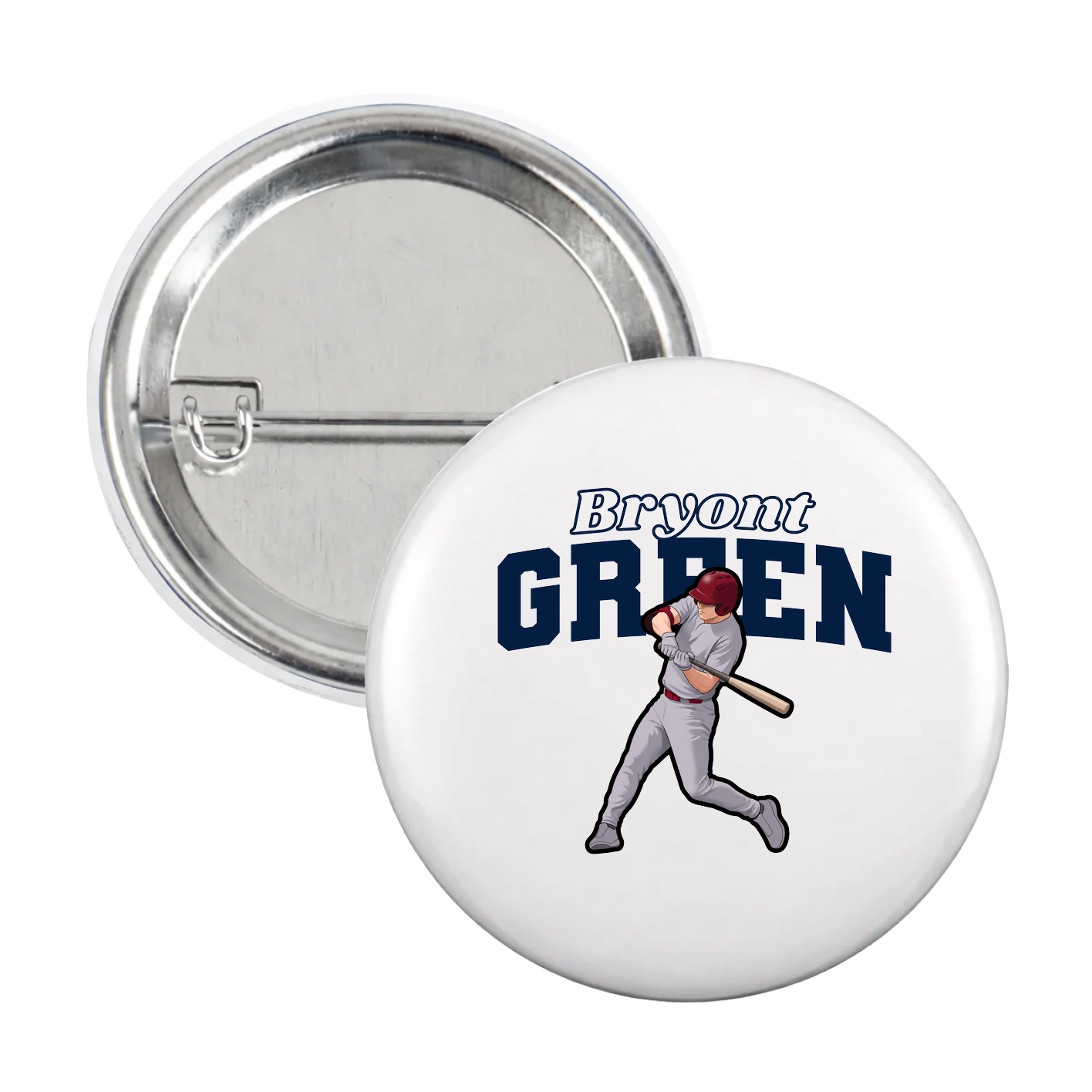 Game Day Button — Name Arch in White