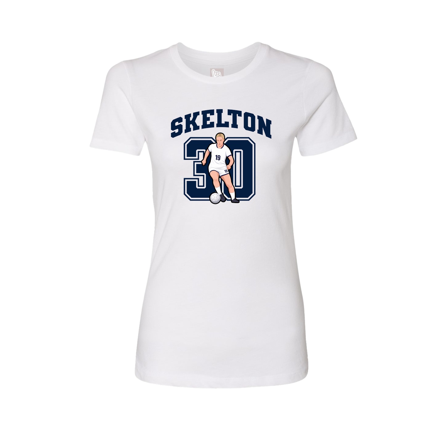 Fitted Women's Tee — Number in White