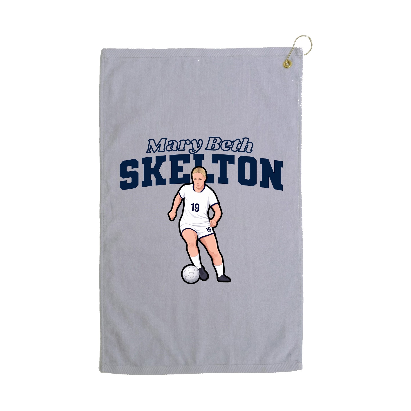 Golf Towel — Name Arch in Grey