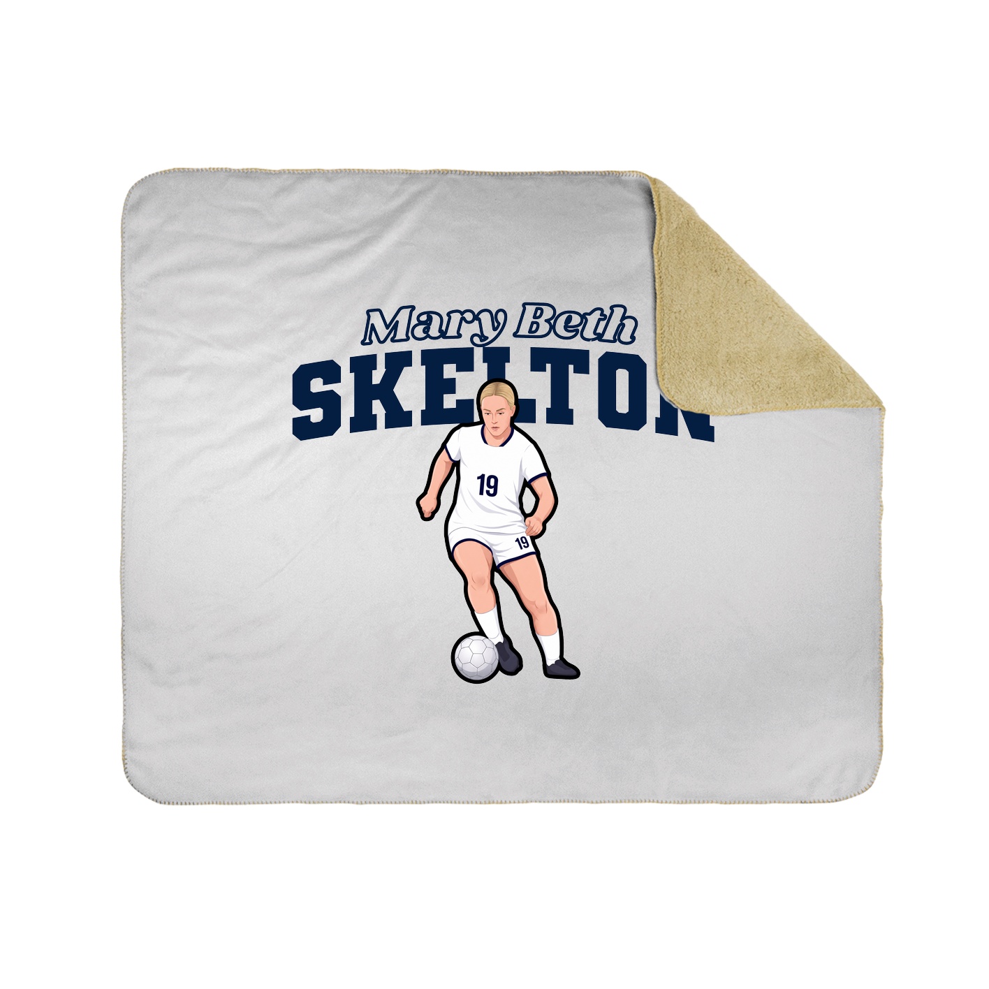 Throw Blanket — Name Arch in White