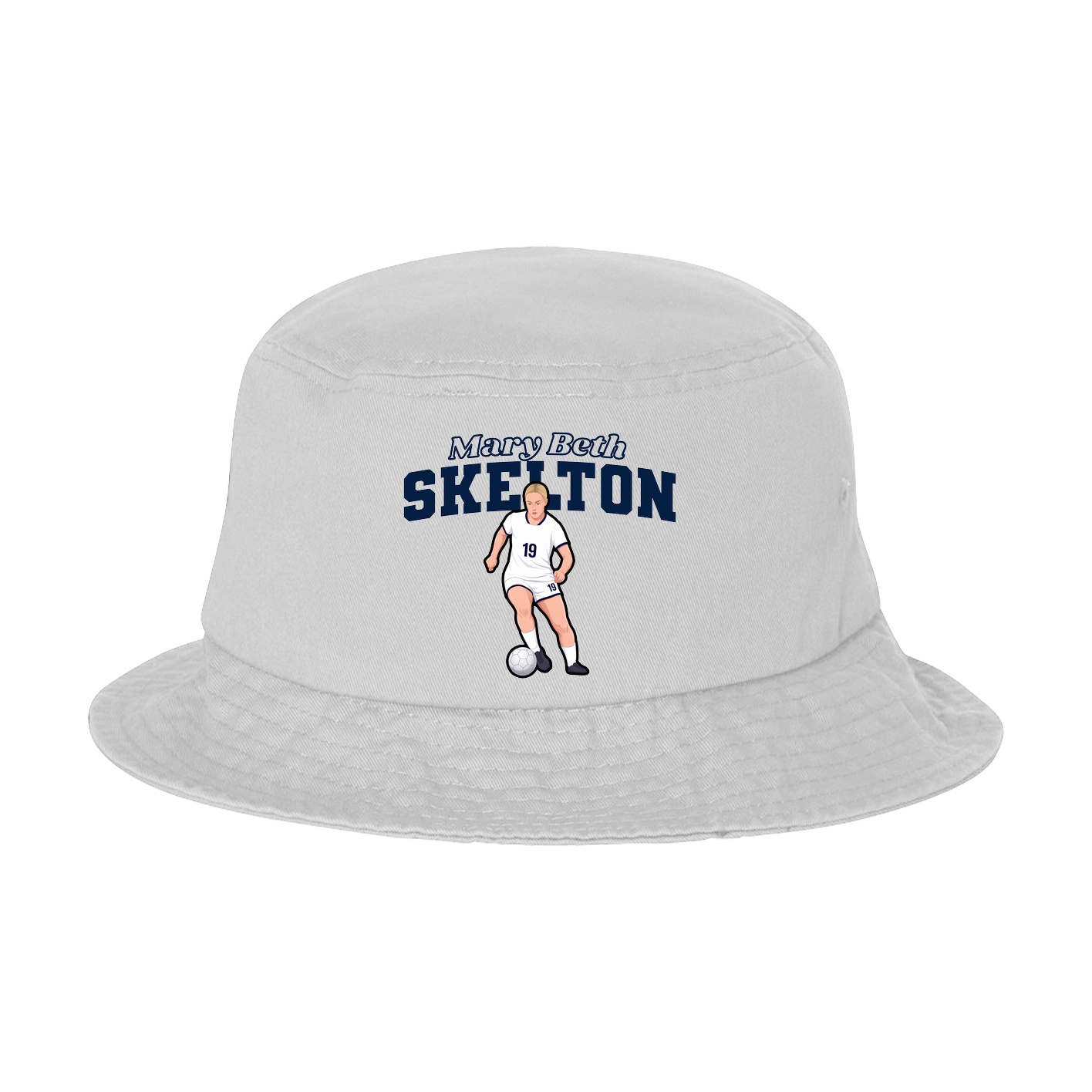 Bucket Cap — Name Arch in White