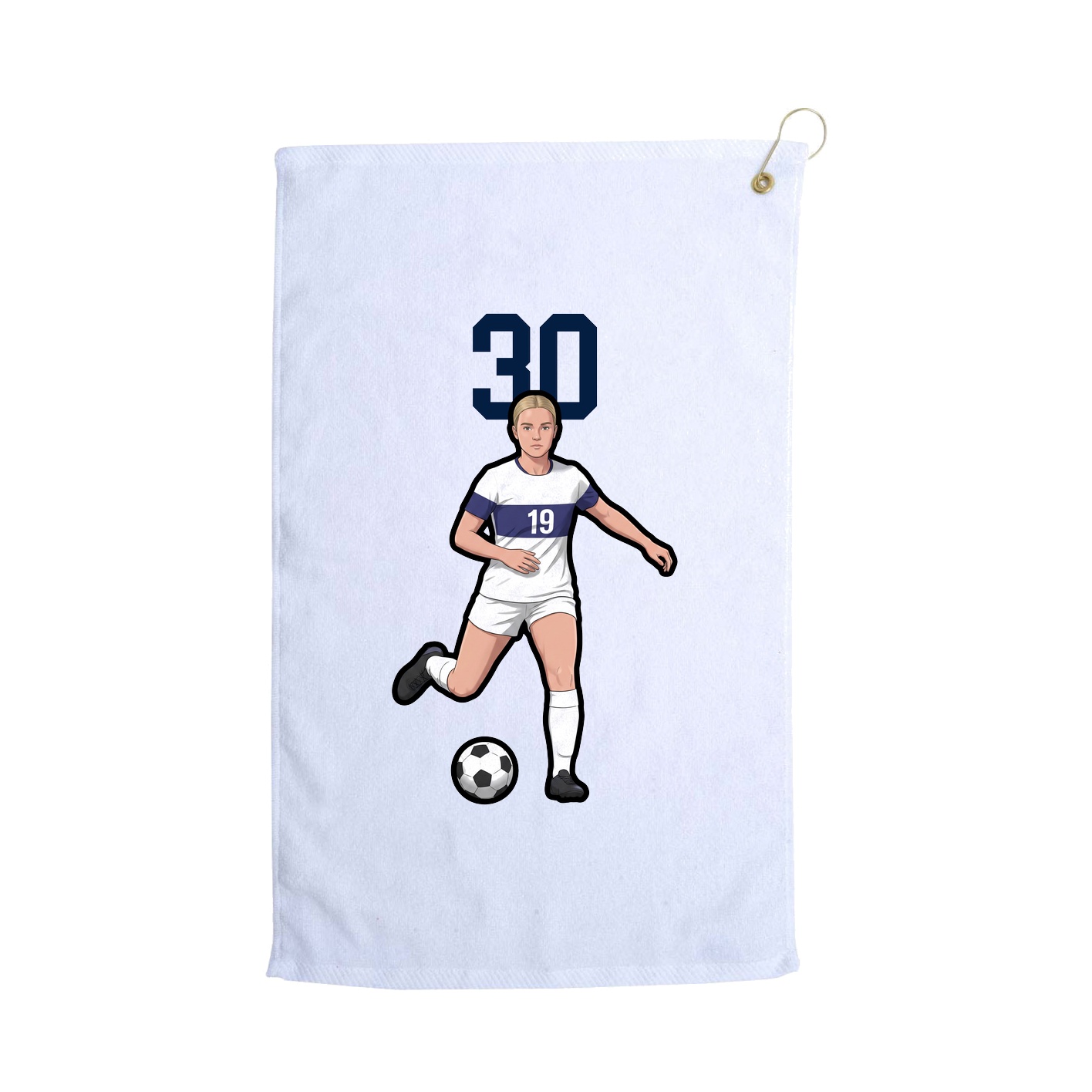 Golf Towel — Number Top in White