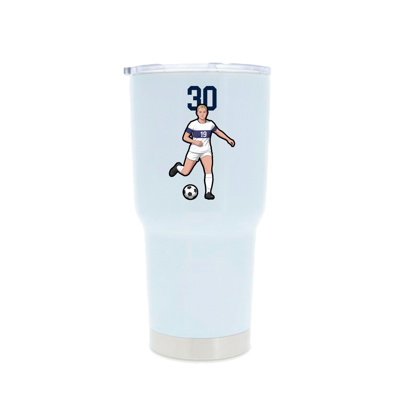 30oz Stainless Steel Tumbler — Number Top in White
