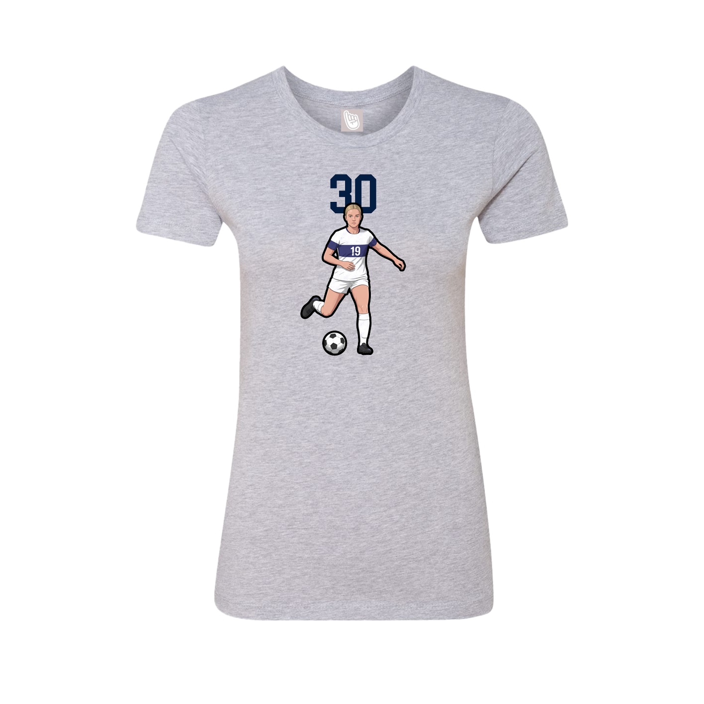 Fitted Women's Tee — Number Top in Grey