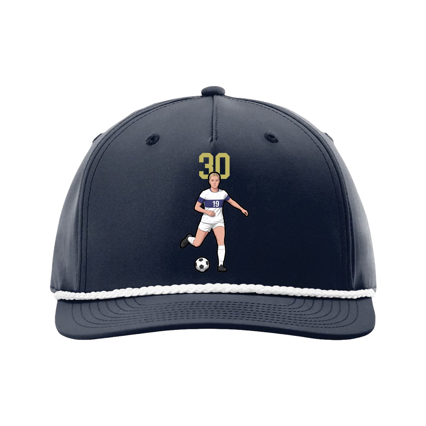Five-Panel Classic Rope Cap — Number Top in Navy
