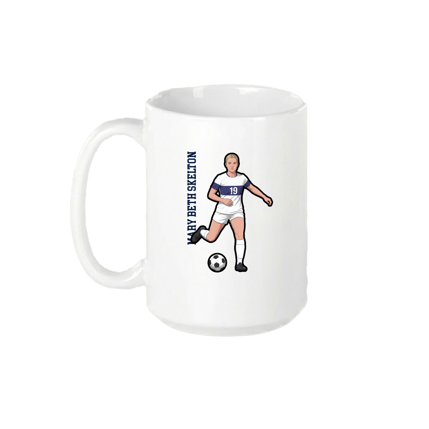 15oz Coffee Mug — Name Vertical in White