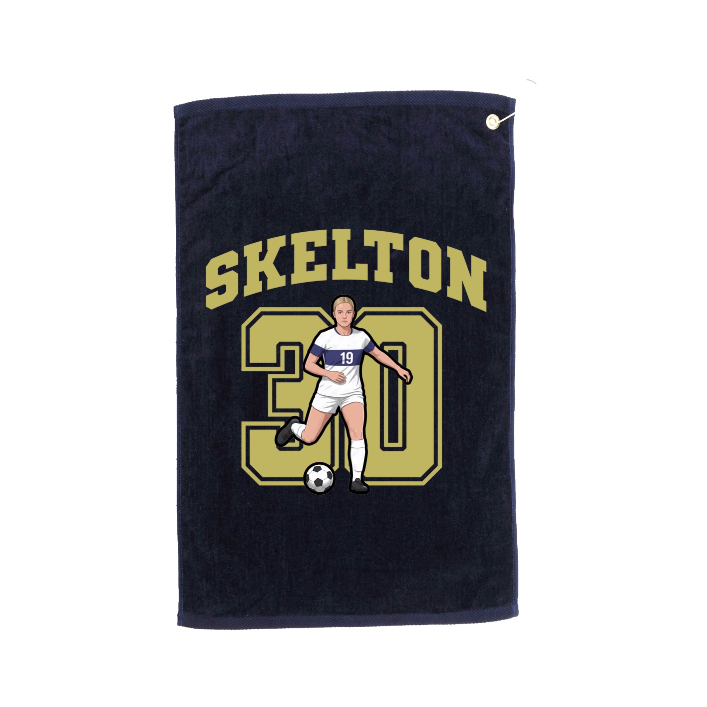 Golf Towel — Number in Navy