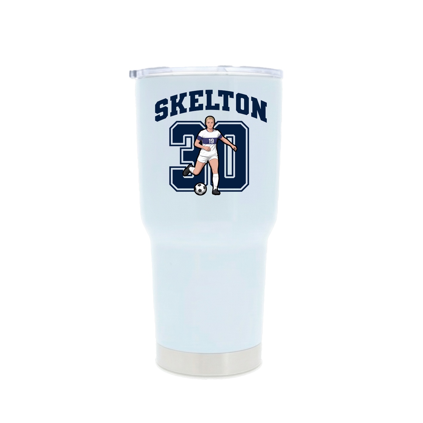 30oz Stainless Steel Tumbler — Number in White