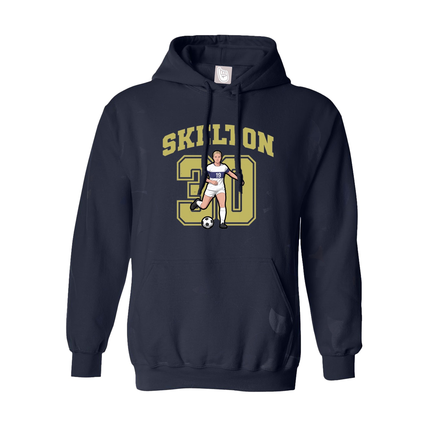 Youth Hoodie — Number in Navy