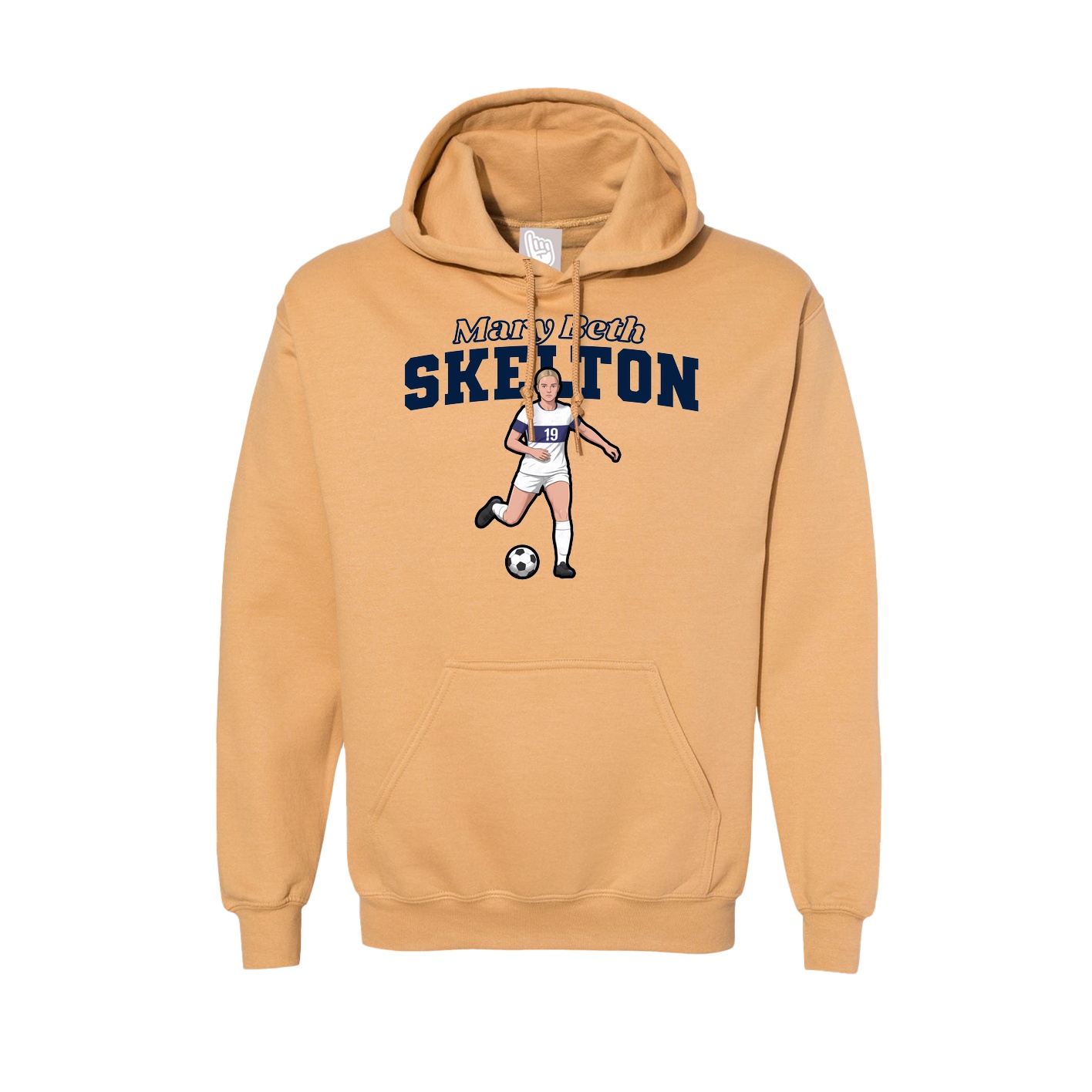 Hoodie — Name Arch in Vegas Gold