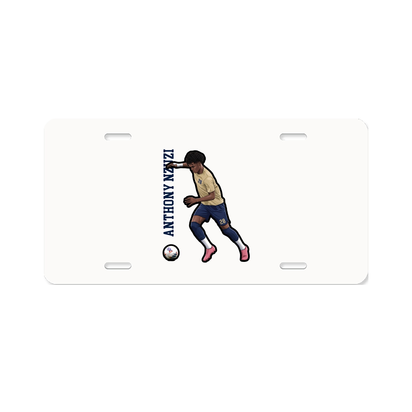 License Plate — Name Vertical in Classic