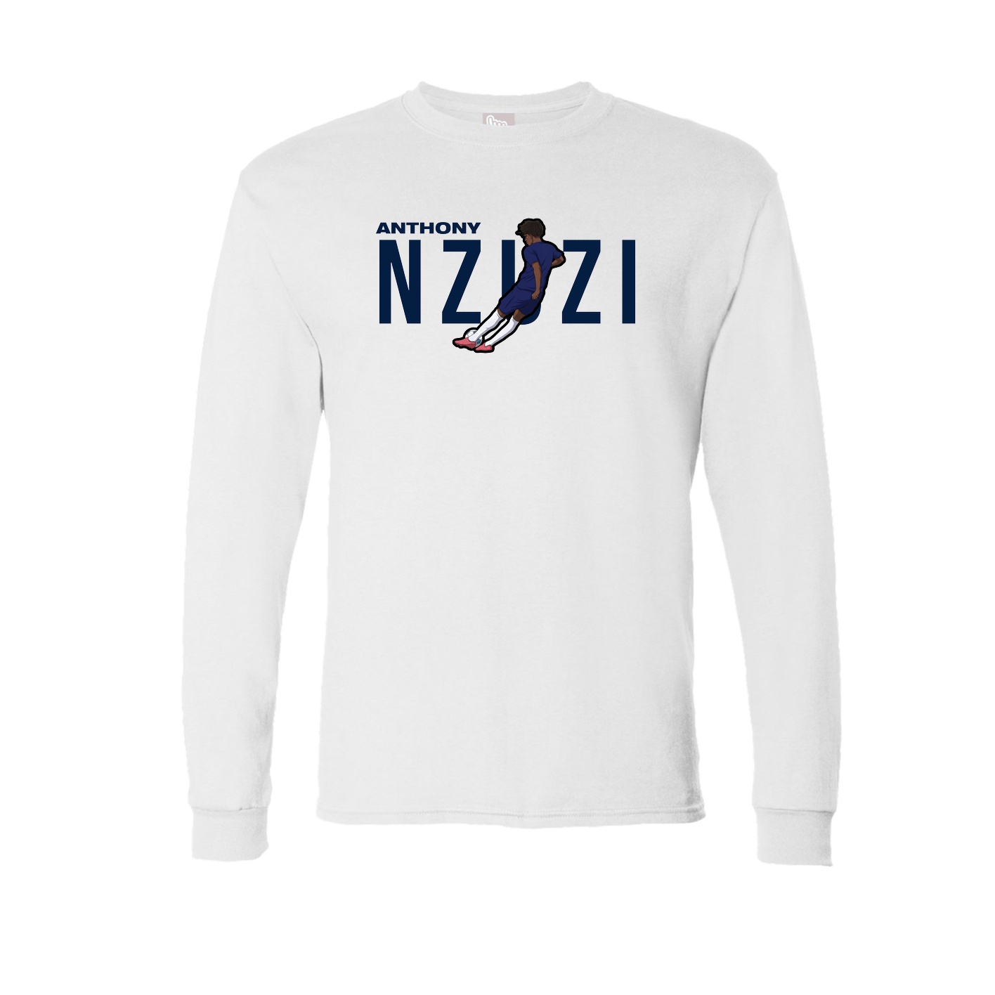 Long Sleeve Tee — Player Name in White