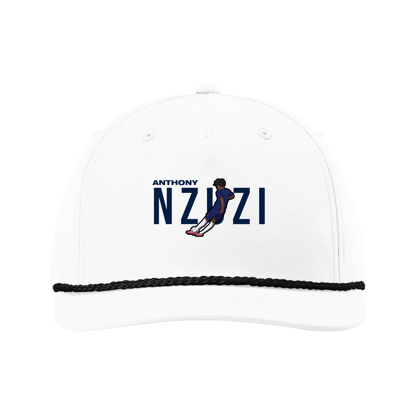 Five-Panel Classic Rope Cap — Player Name in White