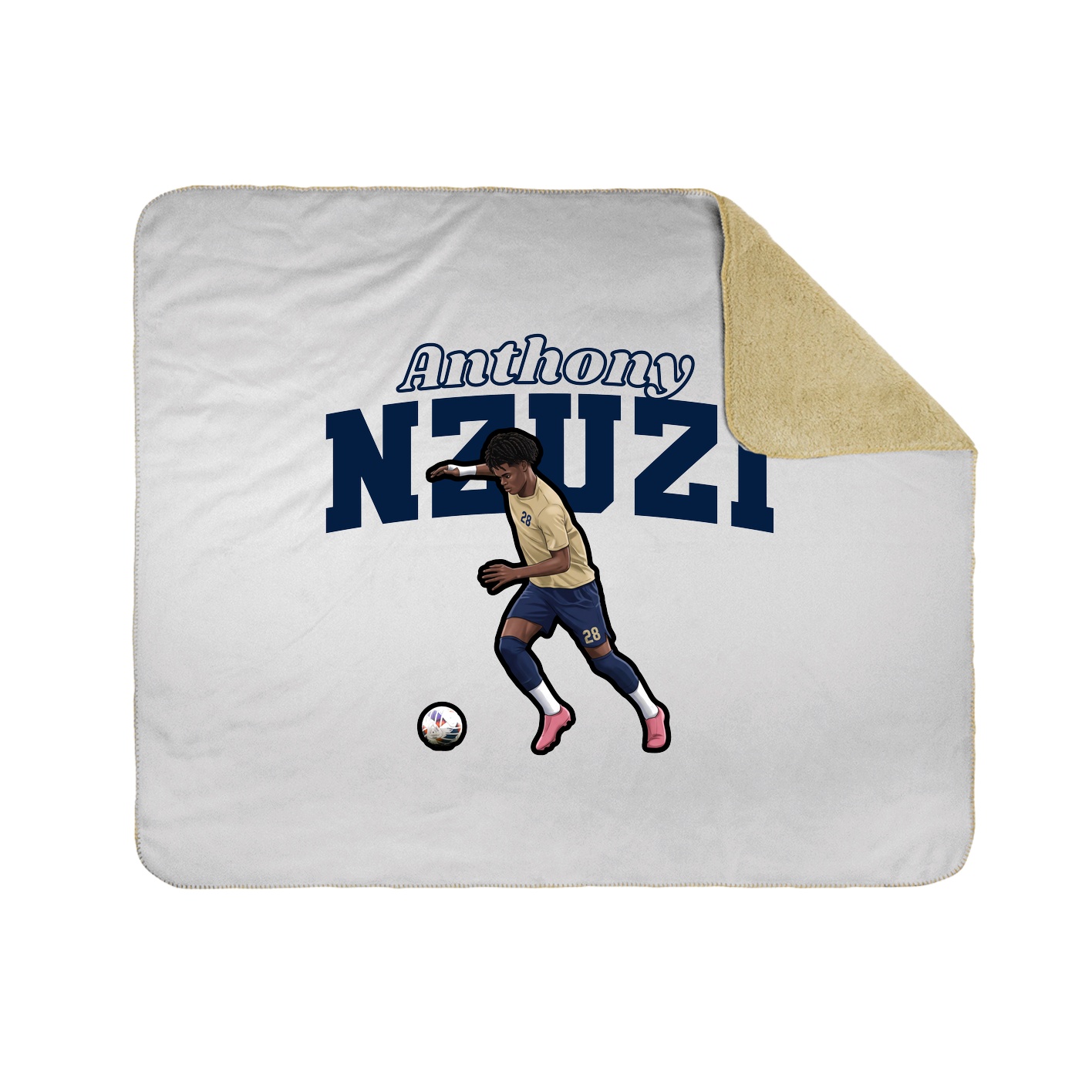 Throw Blanket — Name Arch in White