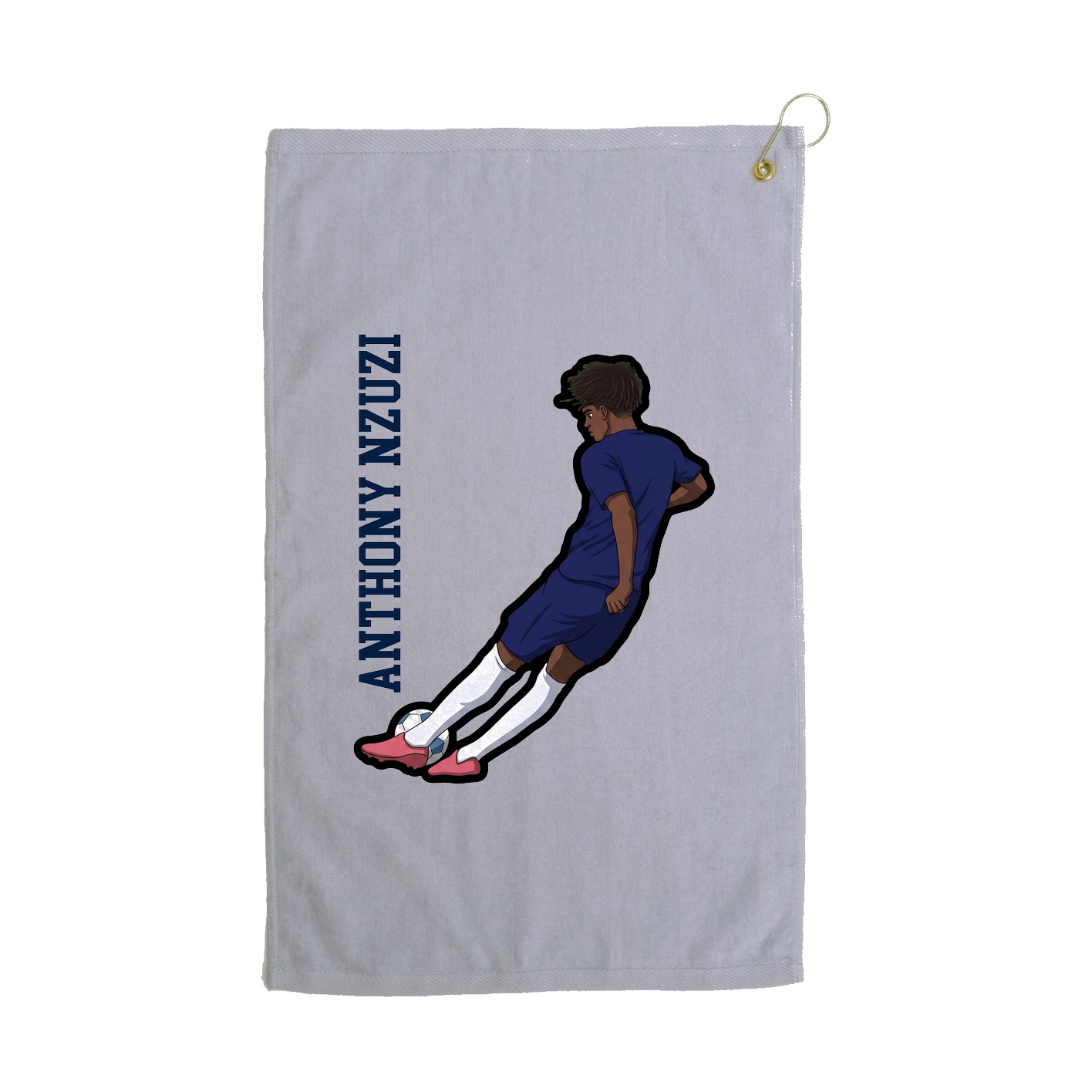 Golf Towel — Name Vertical in Grey