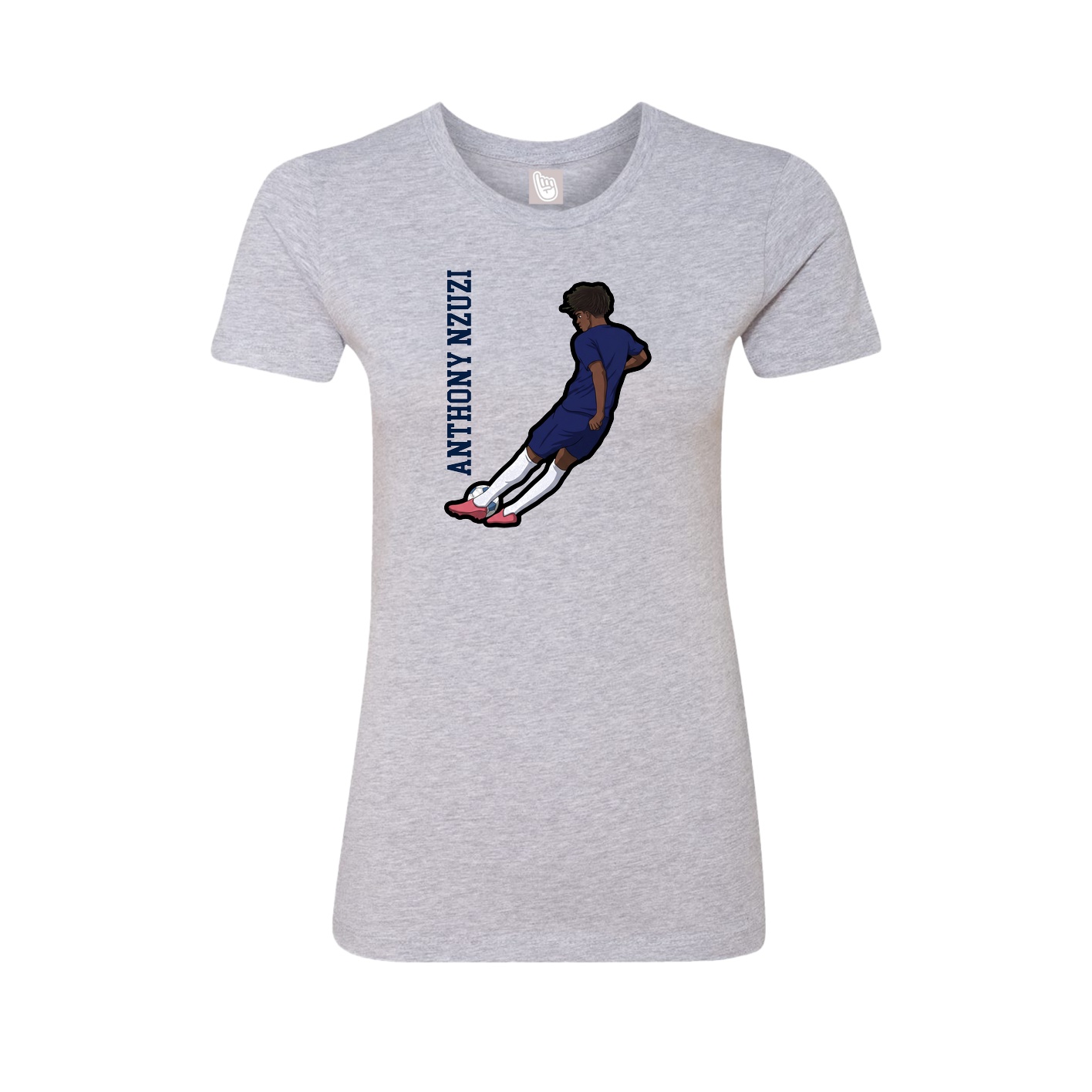 Fitted Women's Tee — Name Vertical in Grey