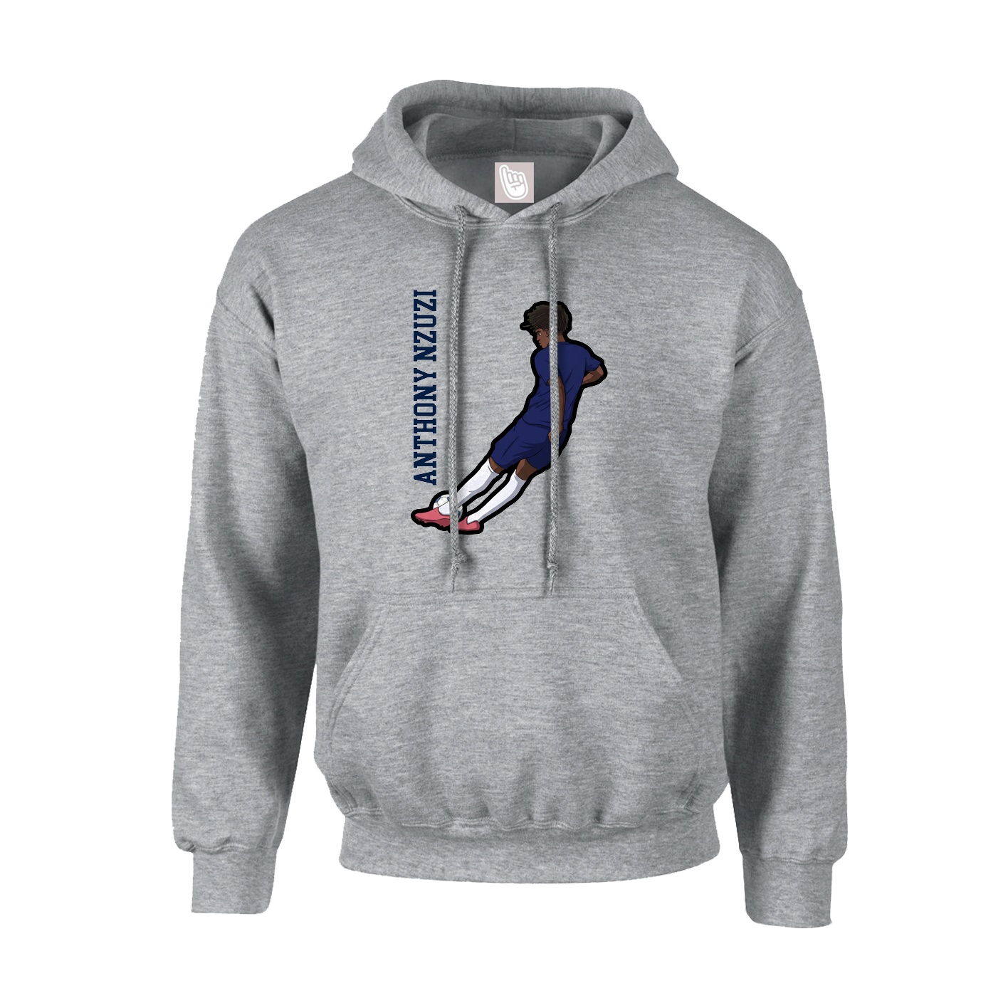 Hoodie — Name Vertical in Grey