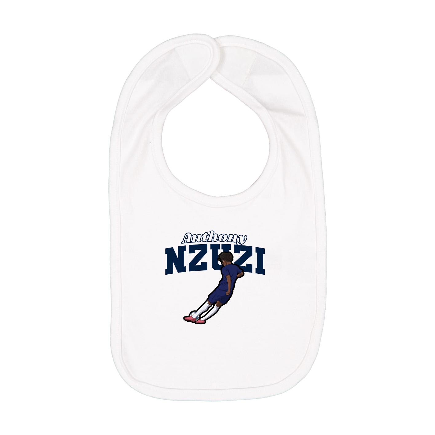 Infant Bib — Name Arch in White