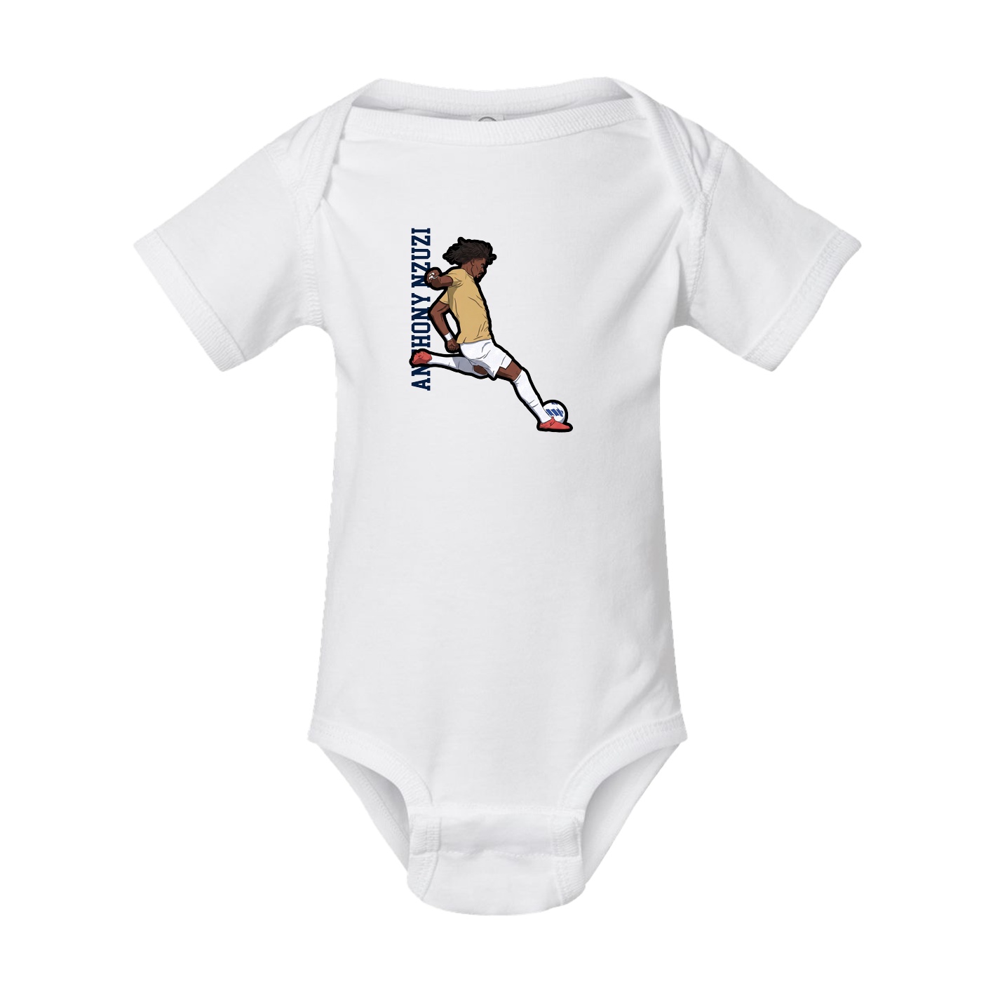 Baby Onesie — Name Vertical in White