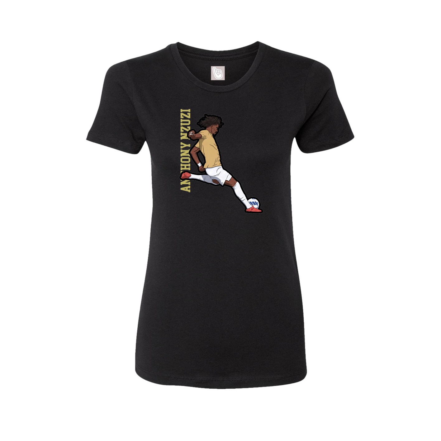 Fitted Women's Tee — Name Vertical in Black