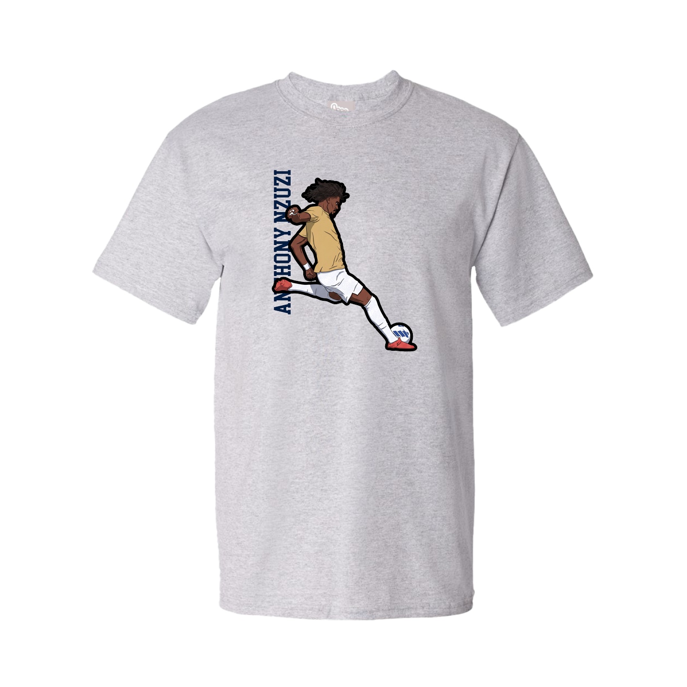 Youth Tee — Name Vertical in Grey