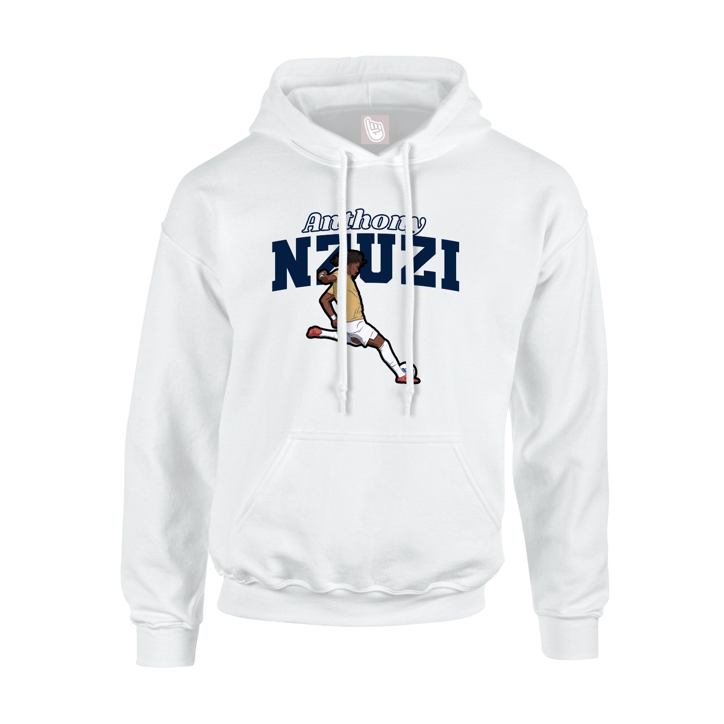 Youth Hoodie — Name Arch in White