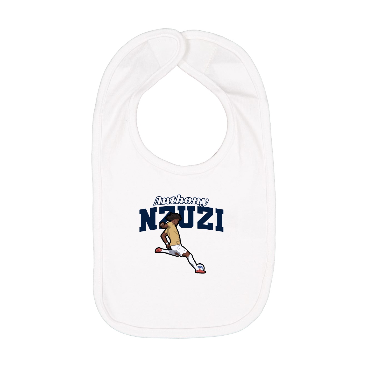 Infant Bib — Name Arch in White