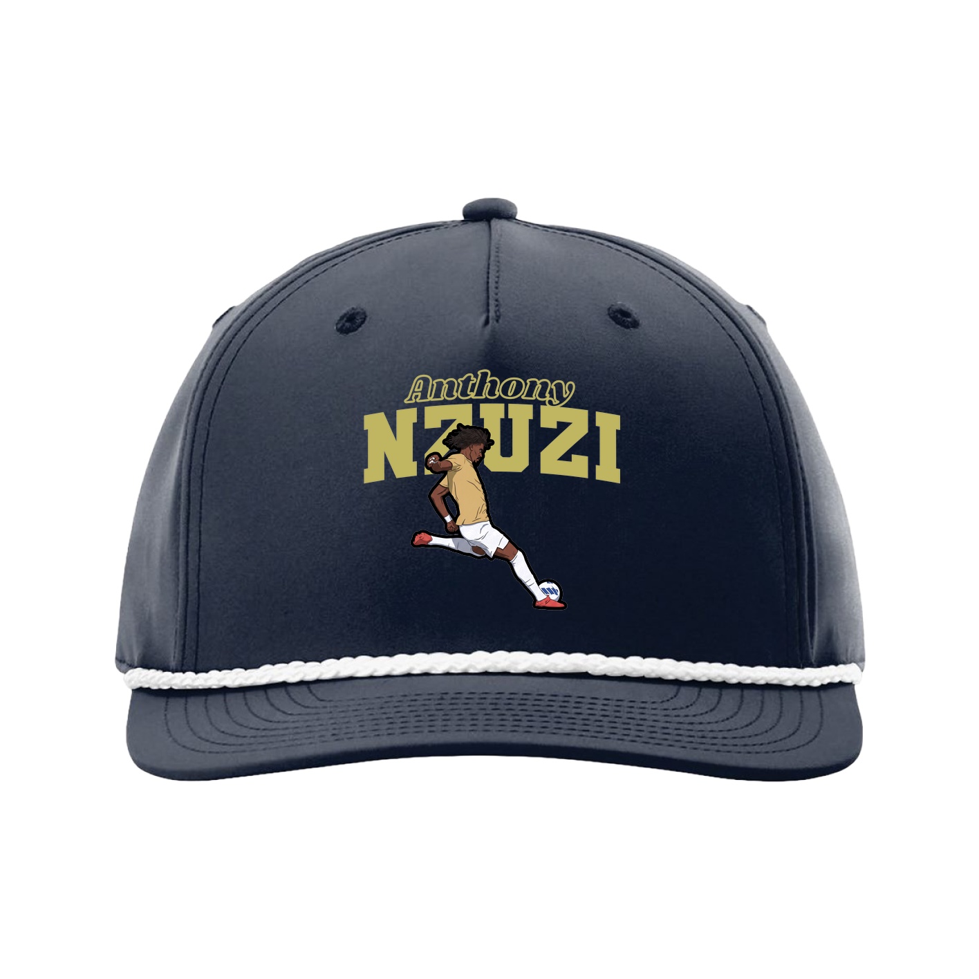 Five-Panel Classic Rope Cap — Name Arch in Navy