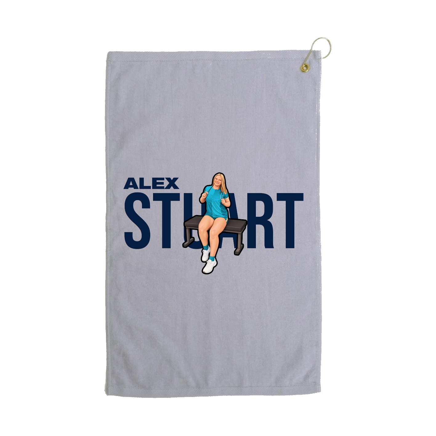 Golf Towel — Player Name in Grey