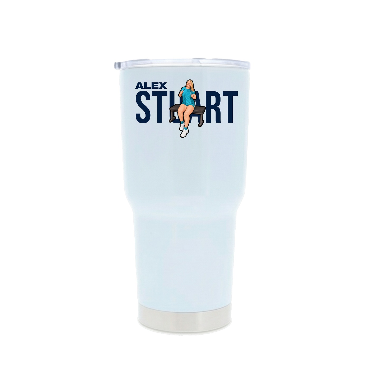 30oz Stainless Steel Tumbler — Player Name in White