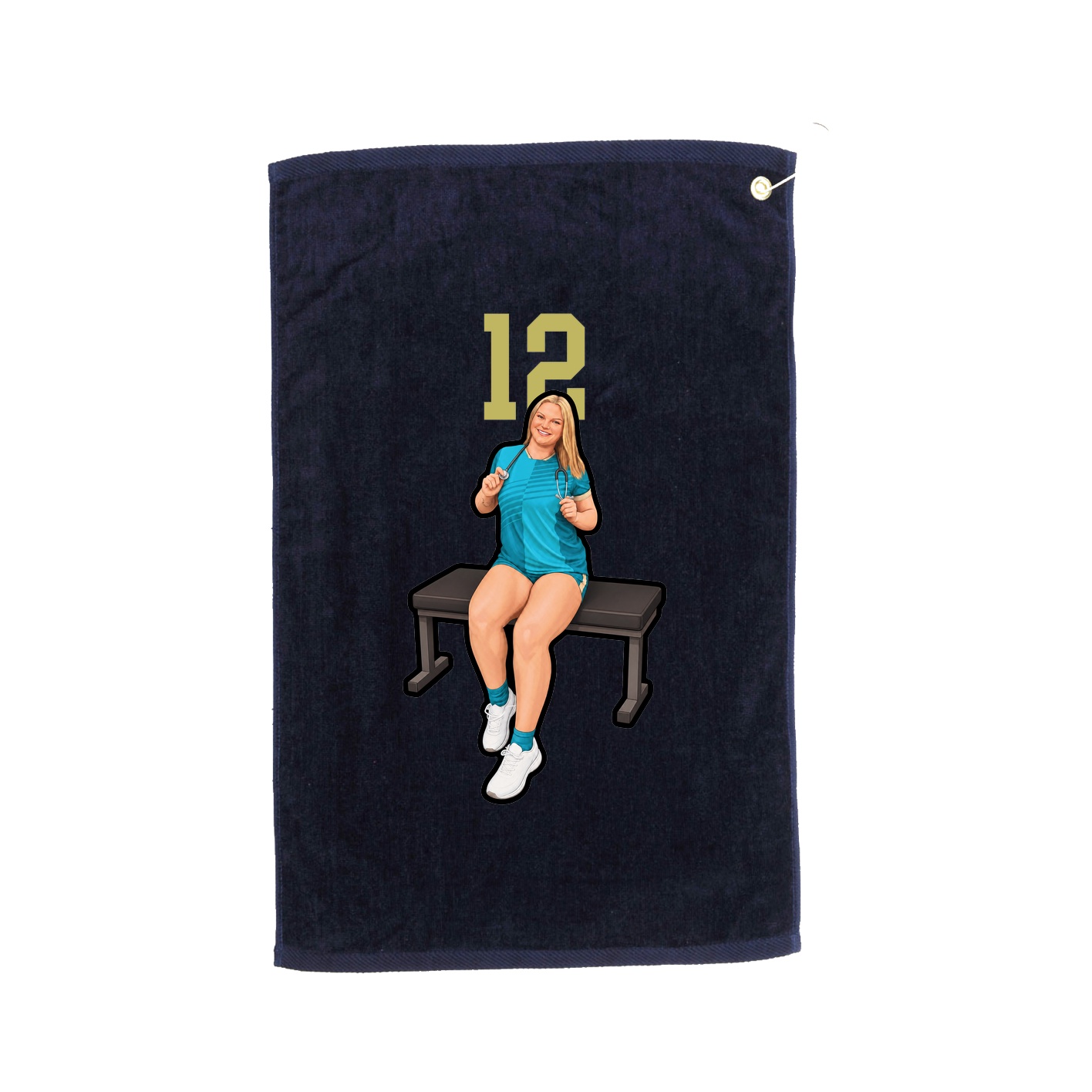 Golf Towel — Number Top in Navy