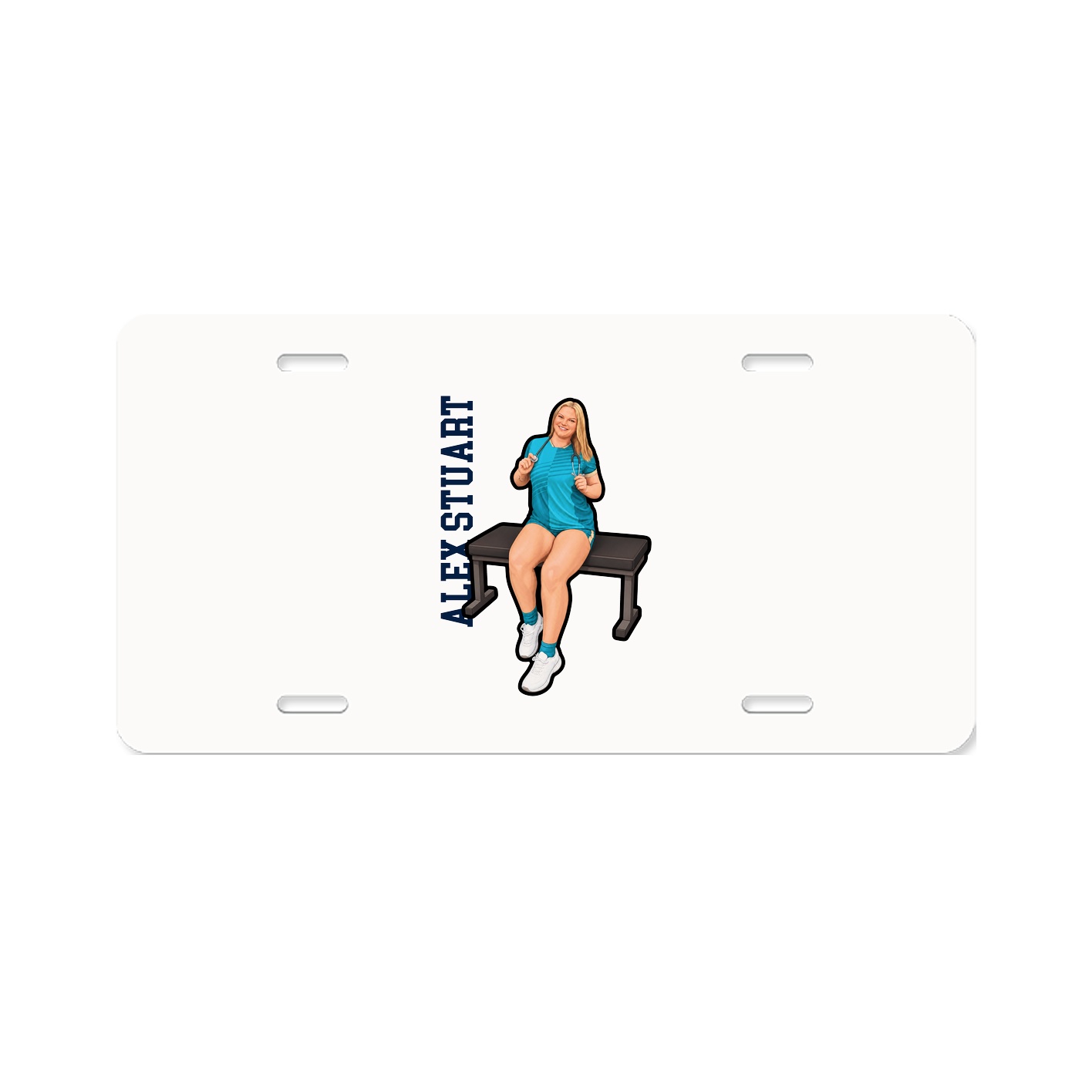 License Plate — Name Vertical in Classic