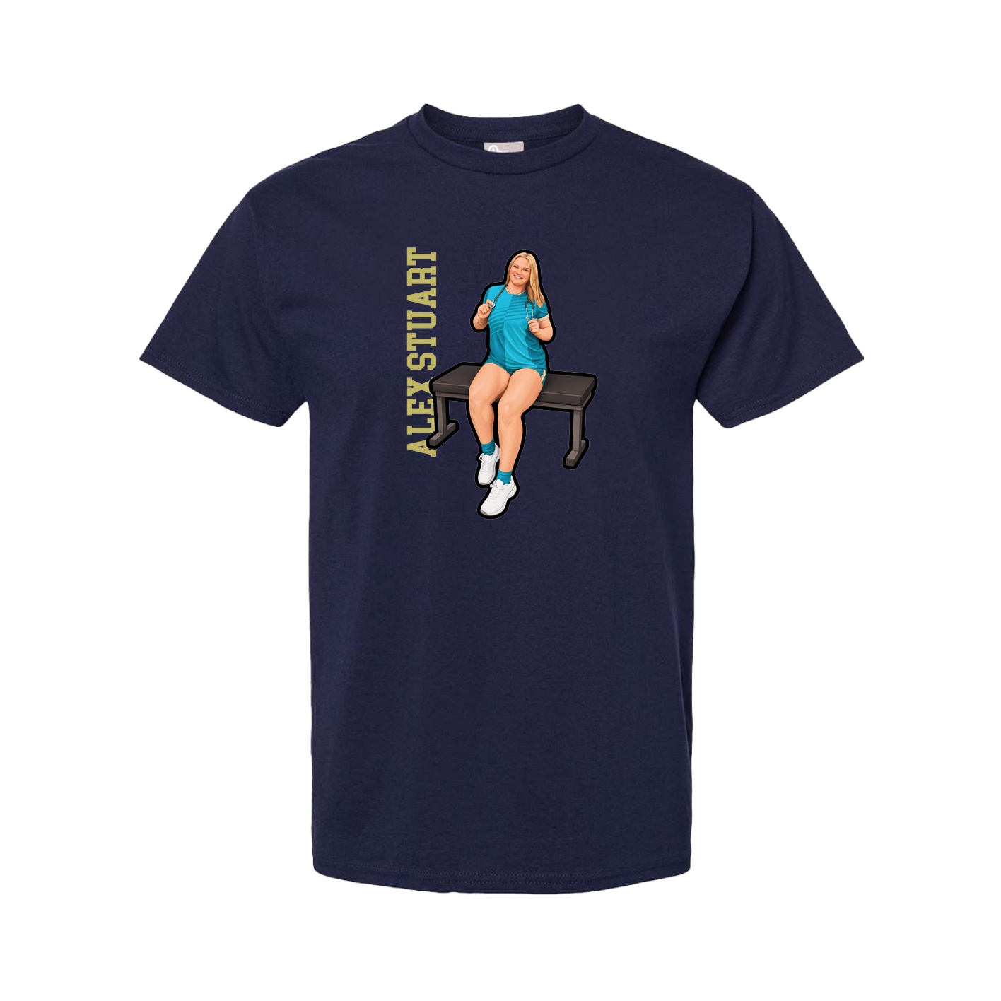 Youth Tee — Name Vertical in Navy