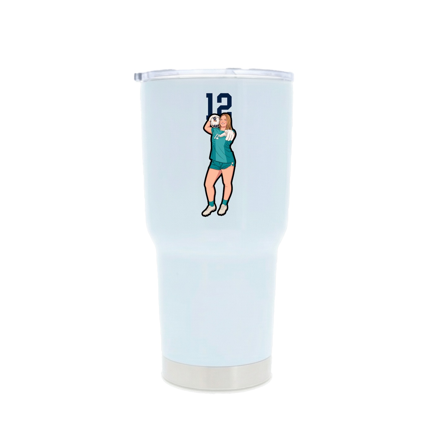 30oz Stainless Steel Tumbler — Number Top in White