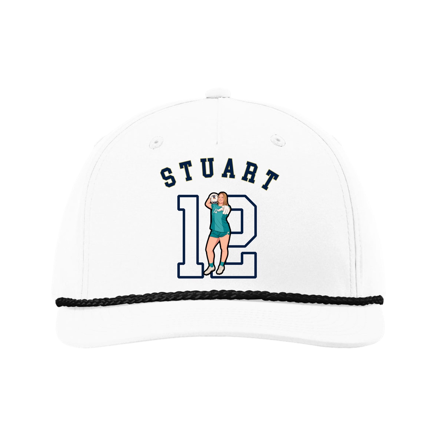 Five-Panel Classic Rope Cap — Shirsey Arch in White