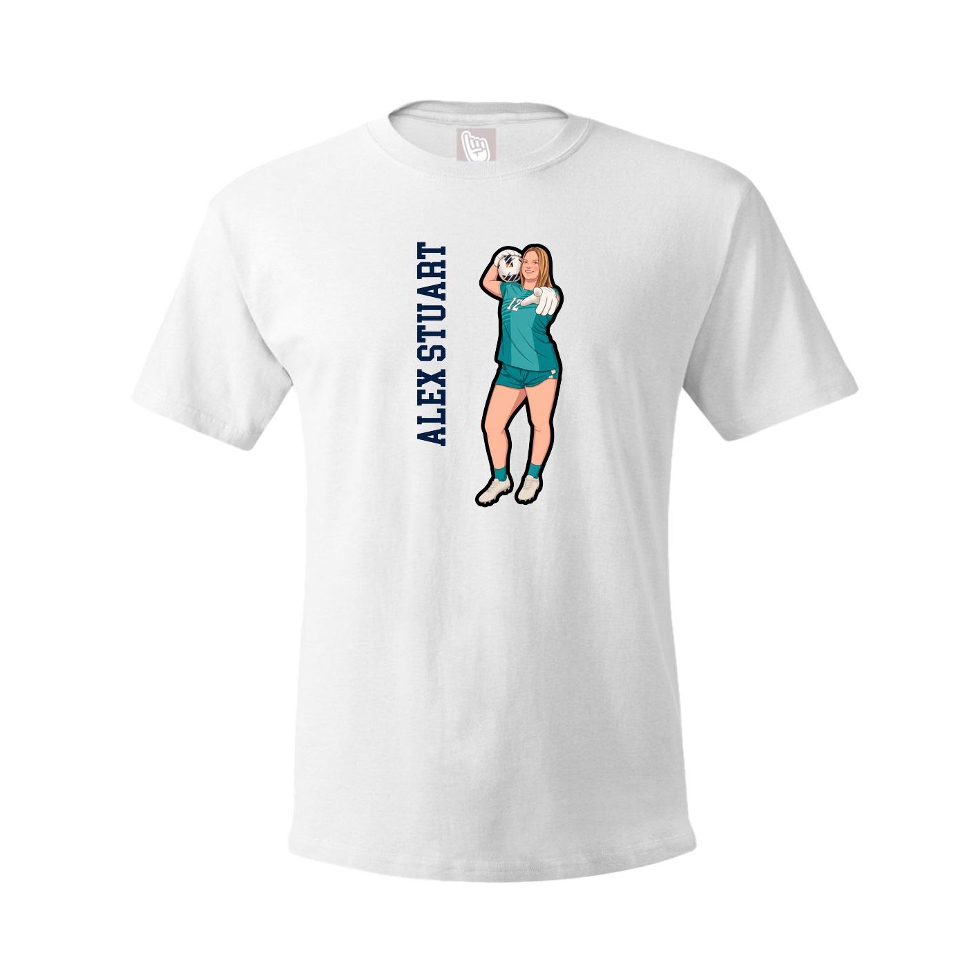 Tee — Name Vertical in White