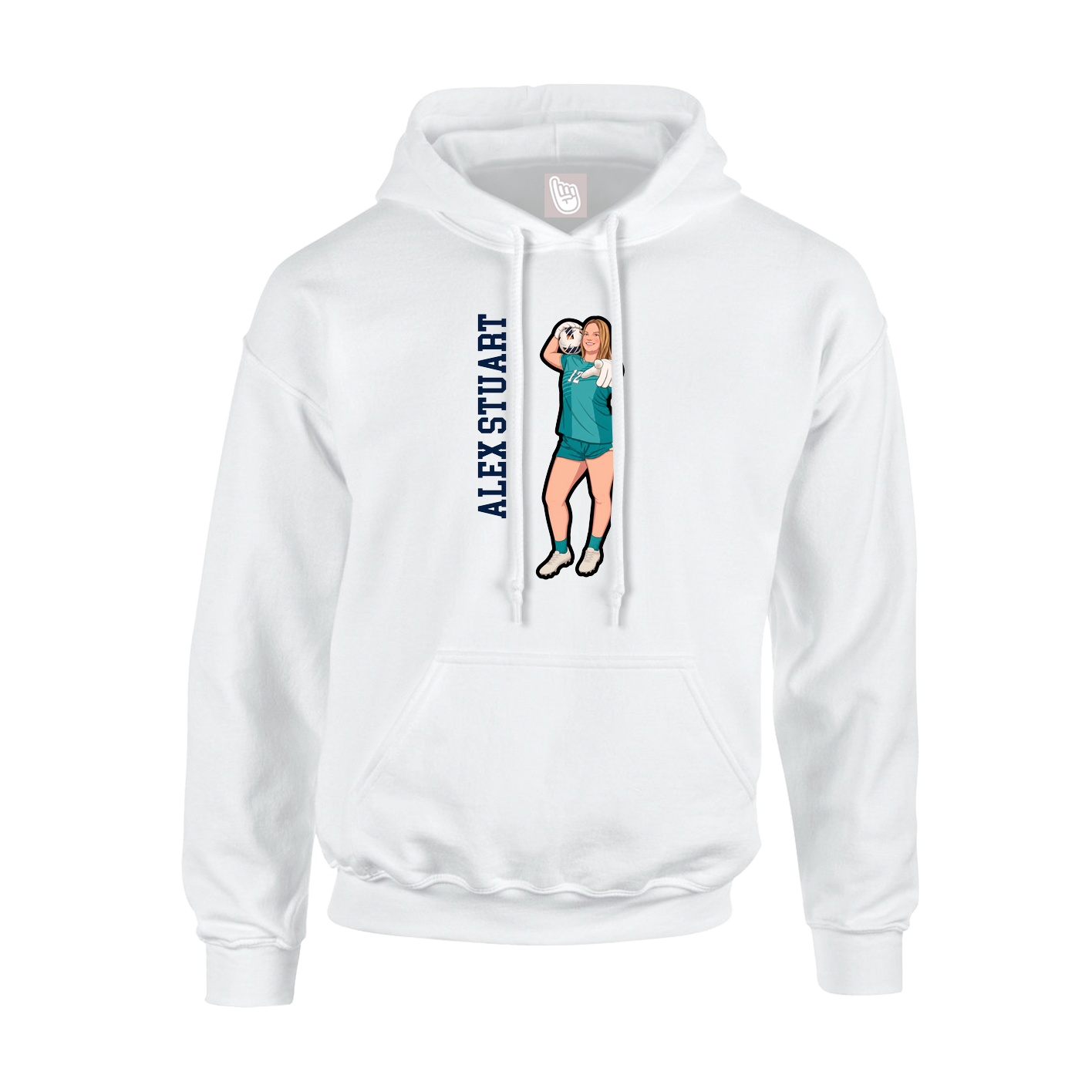 Hoodie — Name Vertical in White
